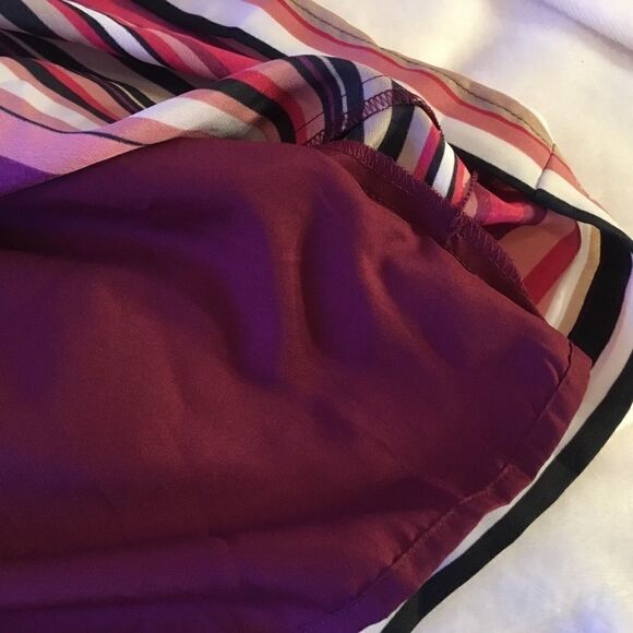 NWOT Loft Brand Women’s Striped Dress Sz. 14 in Reds, Pinks, Black - Picture 8 of 9